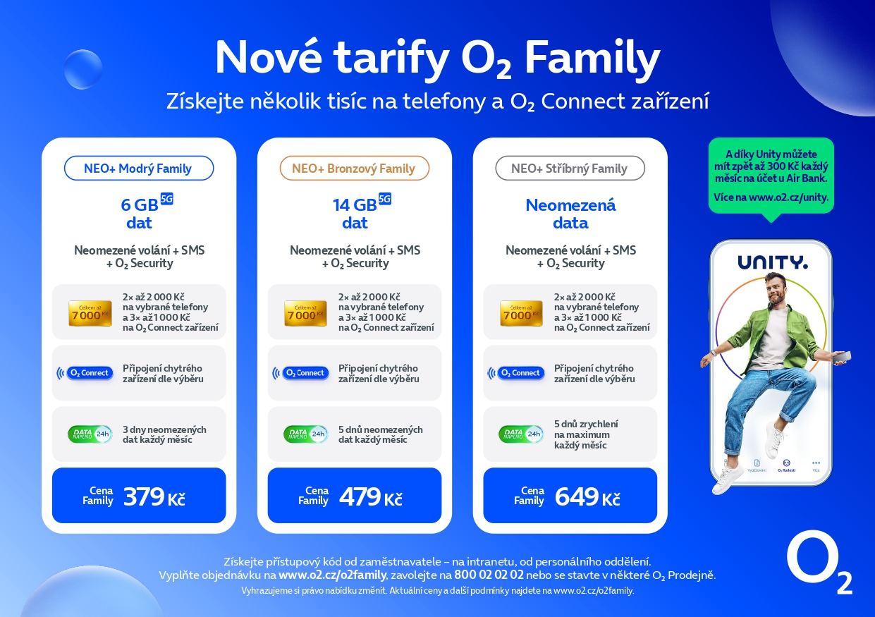 Nové tarify o2 family od 2.3.2026-2